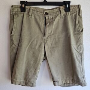 Used Tan Men's Left Field Flat Front Shorts Size 32